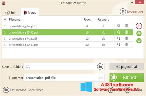 Petikan skrin PDF Split and Merge untuk Windows 8.1
