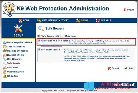 Petikan skrin K9 Web Protection untuk Windows 8.1