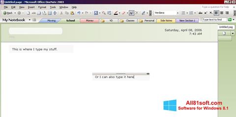 Petikan skrin Microsoft OneNote untuk Windows 8.1