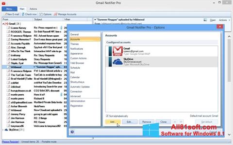 Petikan skrin Gmail Notifier untuk Windows 8.1