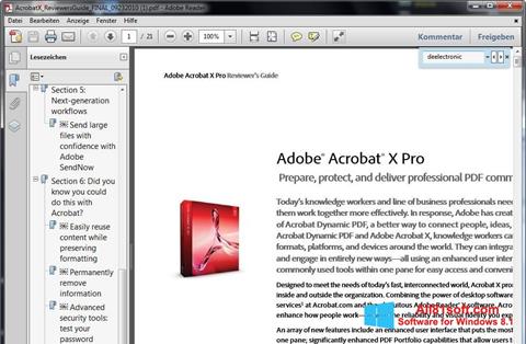 Petikan skrin Adobe Reader untuk Windows 8.1