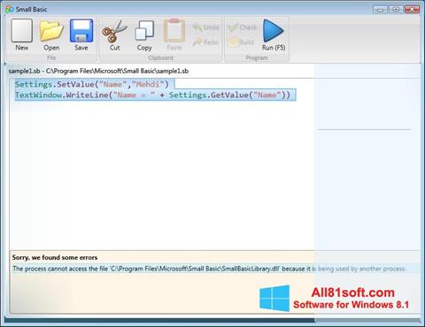 Petikan skrin Small Basic untuk Windows 8.1
