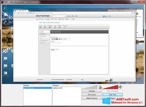 Petikan skrin Open Broadcaster Software untuk Windows 8.1