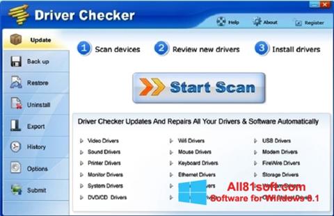Petikan skrin Driver Checker untuk Windows 8.1