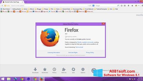 Petikan skrin Mozilla Firefox Offline Installer untuk Windows 8.1
