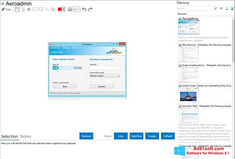 Petikan skrin AeroAdmin untuk Windows 8.1