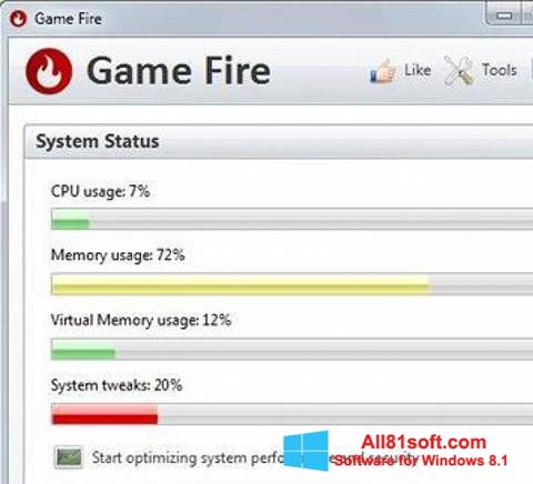 Petikan skrin Game Fire untuk Windows 8.1