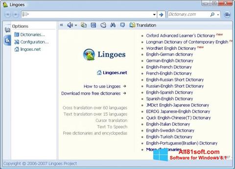 Petikan skrin Lingoes untuk Windows 8.1