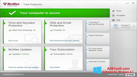 Petikan skrin McAfee Total Protection untuk Windows 8.1