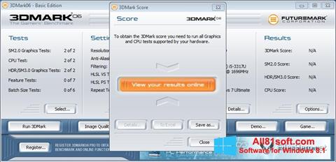 Petikan skrin 3DMark06 untuk Windows 8.1