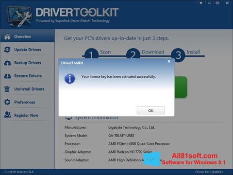 Petikan skrin Driver Toolkit untuk Windows 8.1