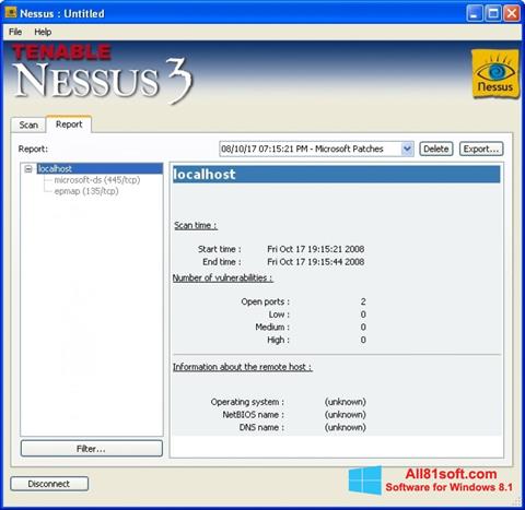 Petikan skrin Nessus untuk Windows 8.1