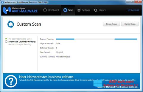 Petikan skrin Malwarebytes Anti-Malware untuk Windows 8.1