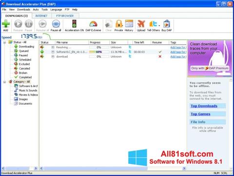 Petikan skrin Download Accelerator Plus untuk Windows 8.1
