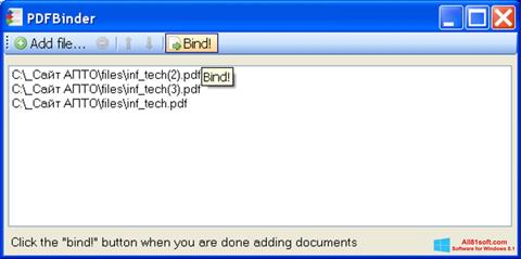 Petikan skrin PDFBinder untuk Windows 8.1