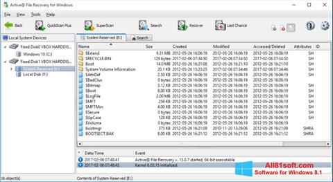 Petikan skrin Active File Recovery untuk Windows 8.1
