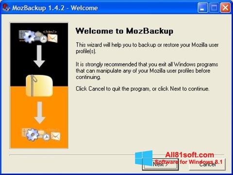 Petikan skrin MozBackup untuk Windows 8.1