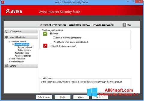 Petikan skrin Avira Internet Security untuk Windows 8.1