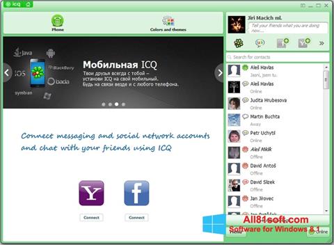 Petikan skrin ICQ untuk Windows 8.1