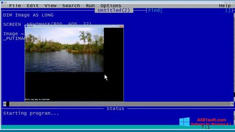 Petikan skrin QBasic untuk Windows 8.1