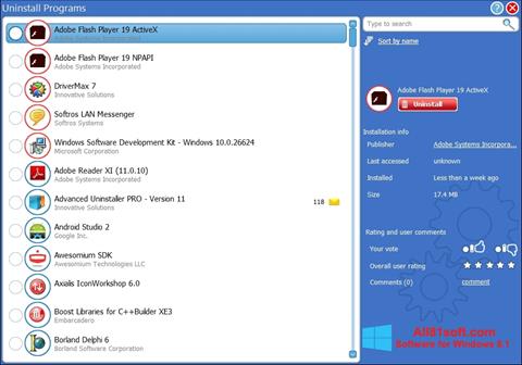 Petikan skrin Advanced Uninstaller PRO untuk Windows 8.1