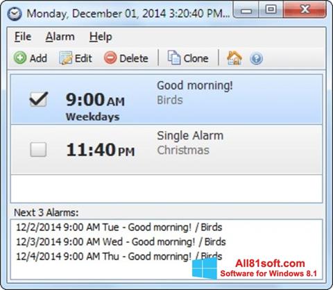 Petikan skrin Free Alarm Clock untuk Windows 8.1