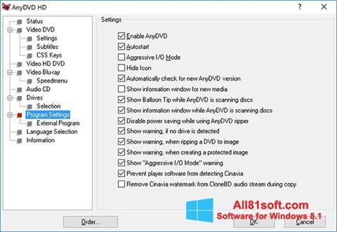 Petikan skrin AnyDVD untuk Windows 8.1