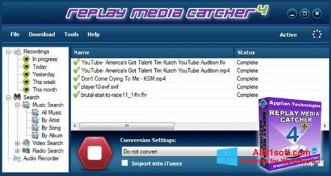 Petikan skrin Replay Media Catcher untuk Windows 8.1