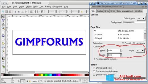 Petikan skrin Inkscape untuk Windows 8.1