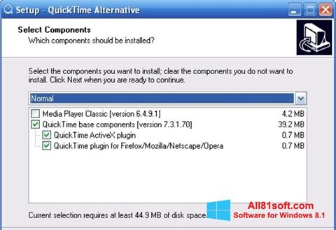 Petikan skrin QuickTime Alternative untuk Windows 8.1