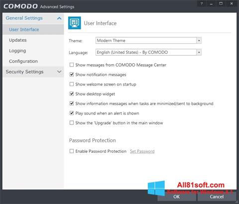 Petikan skrin Comodo Internet Security untuk Windows 8.1