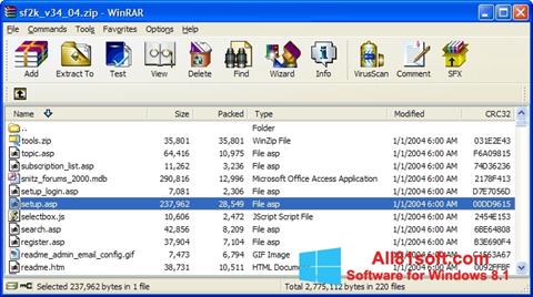 Petikan skrin WinRAR untuk Windows 8.1