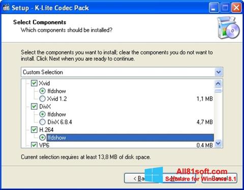 Petikan skrin K-Lite Codec Pack untuk Windows 8.1