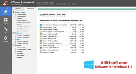 Petikan skrin CCleaner Professional Plus untuk Windows 8.1