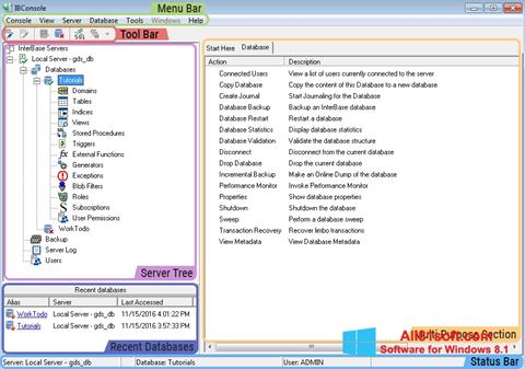 Petikan skrin InterBase untuk Windows 8.1
