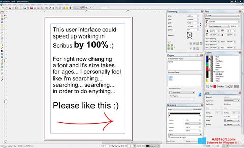 Petikan skrin Scribus untuk Windows 8.1