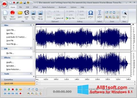 Petikan skrin Free Audio Editor untuk Windows 8.1