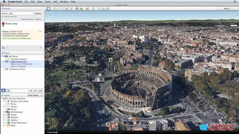 Petikan skrin Google Earth untuk Windows 8.1