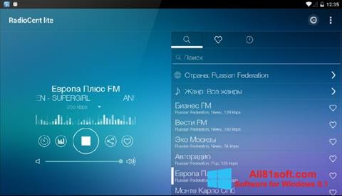 Petikan skrin Radiocent untuk Windows 8.1