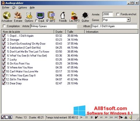 Petikan skrin Audiograbber untuk Windows 8.1