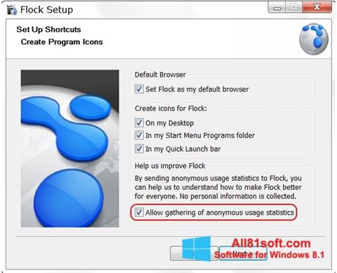 Petikan skrin Flock untuk Windows 8.1