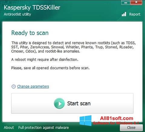 Petikan skrin Kaspersky TDSSKiller untuk Windows 8.1