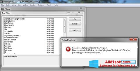 Petikan skrin VirtualDub untuk Windows 8.1