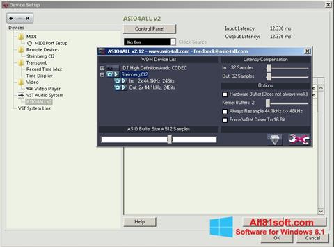 Petikan skrin ASIO4ALL untuk Windows 8.1
