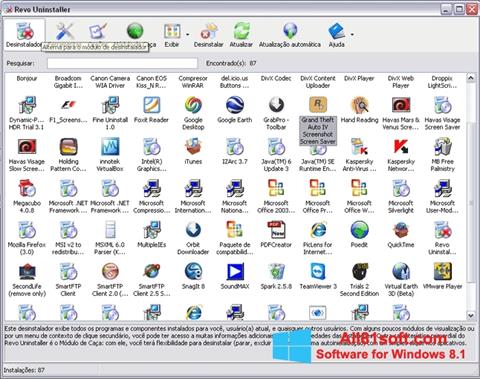 Petikan skrin Revo Uninstaller untuk Windows 8.1