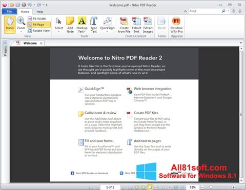 Petikan skrin Nitro PDF Reader untuk Windows 8.1