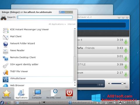 Petikan skrin VkAudioSaver untuk Windows 8.1