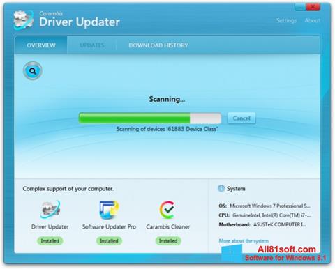 Petikan skrin Carambis Driver Updater untuk Windows 8.1